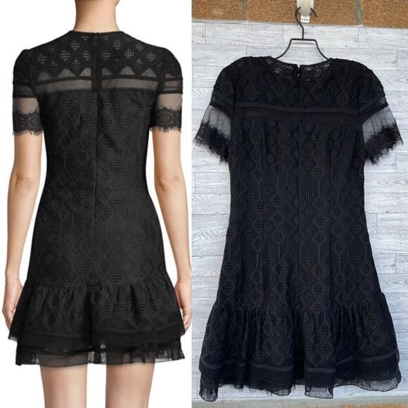 Jonathan SimkhaiMultimedia Threaded Mesh Mini Ruffle Dress size 6 - Picture 2 of 15
